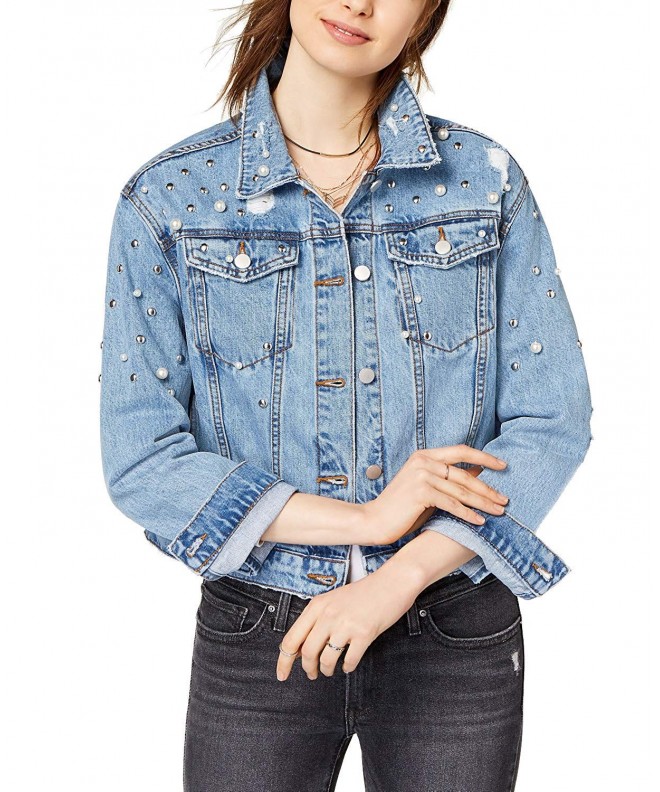 Tinseltown Juniors Ripped Embellished Jacket