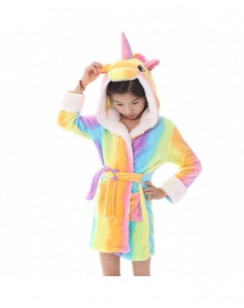 Rainbow Unicorn Bathrobe Flannel Sleepwear