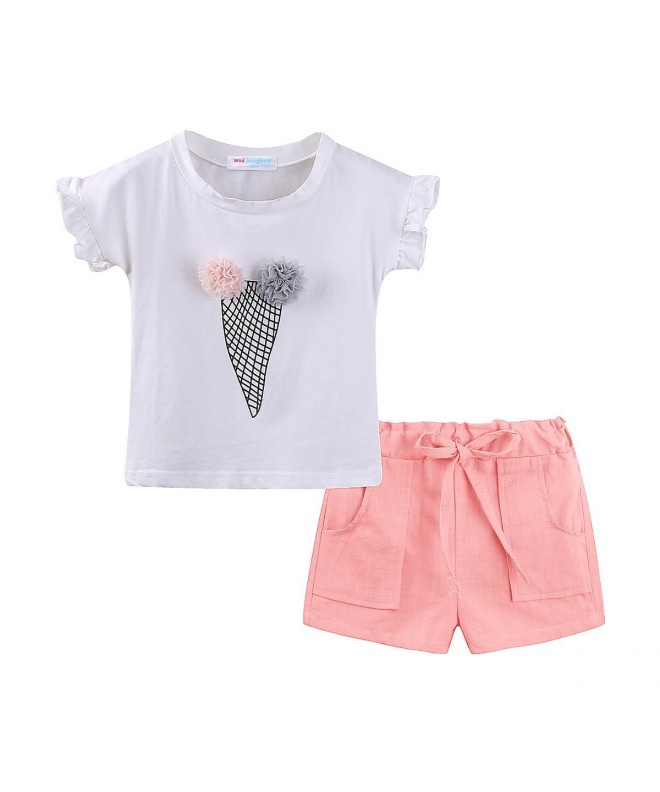 Little Girl Ice Cream Cone T-Shirt and Short Clothes Set - Pink ...