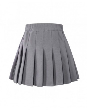 Girls' Pleated Skirt - 2-14 Years - Grey - CH18EONCED5