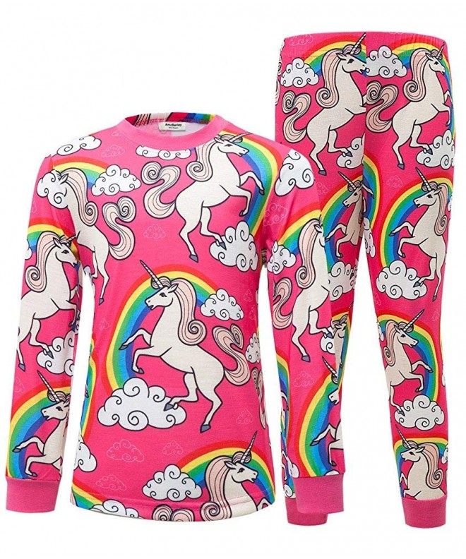 Unicorn Girls Pajamas Sets PJS 2 Pieces Pants Sets Kids Sleepwear Age 1 ...