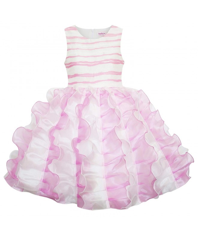 Sunny Fashion Pleated Princess Striped