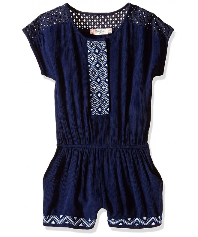 Miss Me Embroidered Sleeve Romper