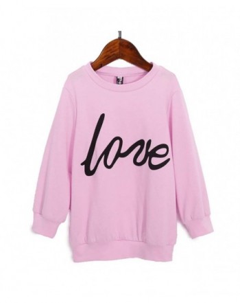 Mommy Me Fashion Pullover Love Print Matching Top Sweatshirt - Pink ...