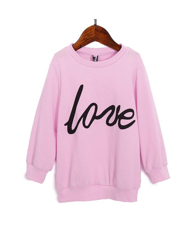 Mommy Me Fashion Pullover Love Print Matching Top Sweatshirt - Pink ...