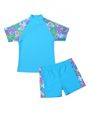 Kids Girls Tankini Outfits Floral Printed Tops with Bottoms Set ...