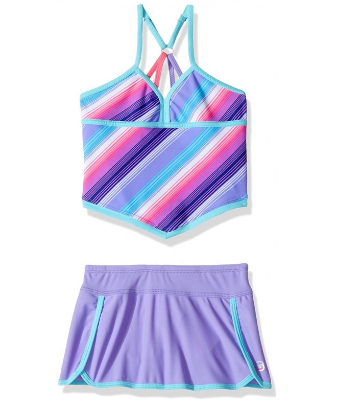 Little Girls' Stripe Tankini with ADJ Back Straps and Bottom Brief ...