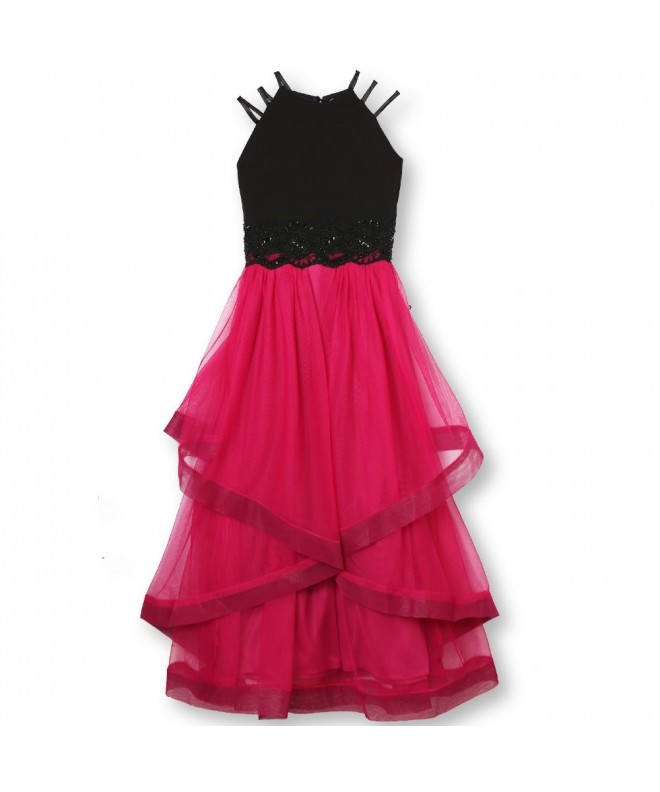 Girls' Big 7-16 Elegant Party Dress with High-Low Skirt and Strappy ...