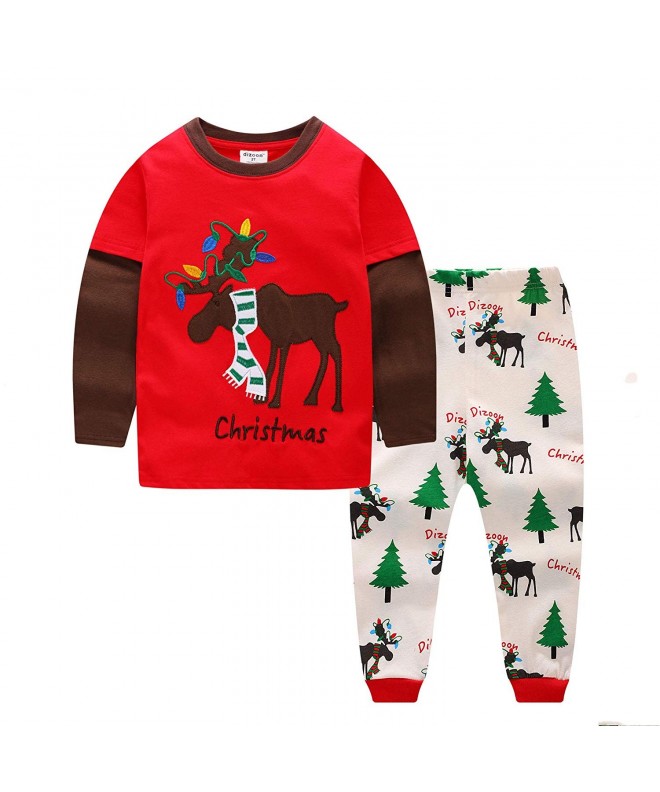 Little Boys Girls Kids Christmas Pajamas Set 100% Cotton Toddler PJS ...