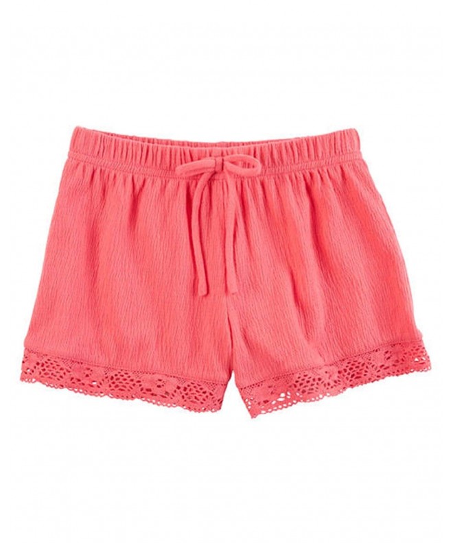 Little Girls' Crinkle Jersey Lace Trim Flowy Shorts (3t - pink ...