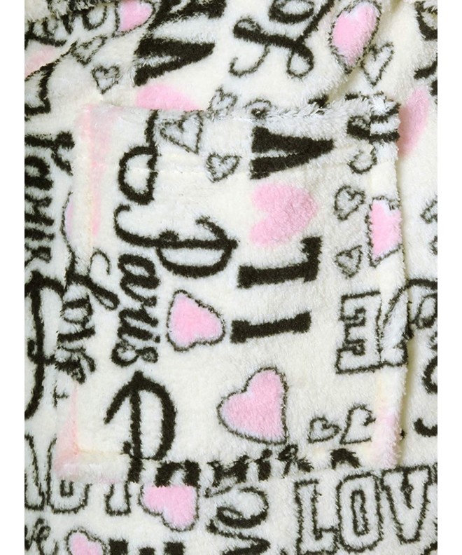 Girls Coral Fleece Printed Robe - Ivory Paris - CF18ILWGLKT