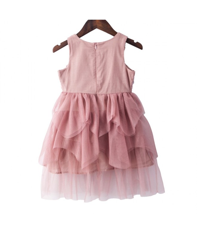 Children Dresses Girls Lace Summer Kids Pink Party Dress Size 5-10 ...