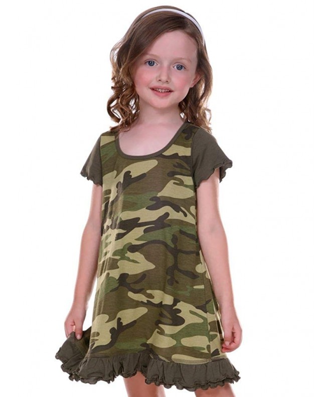 Little Girls 3-6X Camouflage A-Line Short Sleeve Dress - Camo Army ...