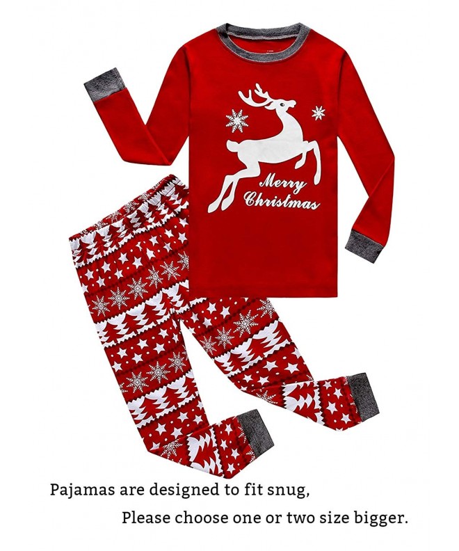 Little Boys Girls' Red Stripe Christmas Pjs Cotton Pajama Sets ...