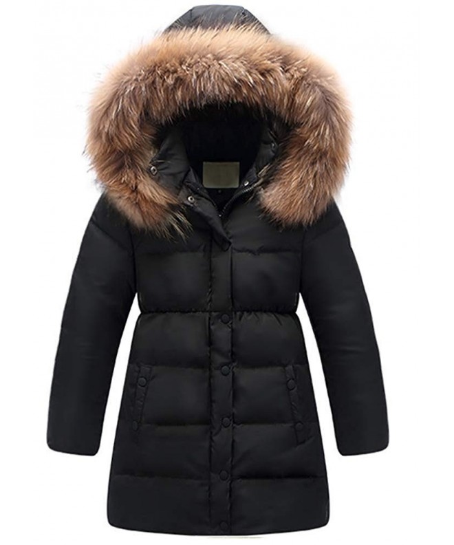 winter puffer coat with fur hood