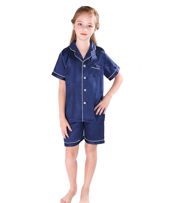 Pajamas Little Kid Sleepwears Set Pjs Clothes Short Sleeve - Navy ...