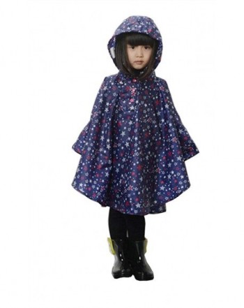 Elufly Kids Stars Hooded Raincoat