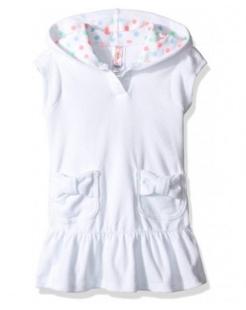 Little Girls' Cotton Cloud Swim Cover up Dress - White - C212NH06S10