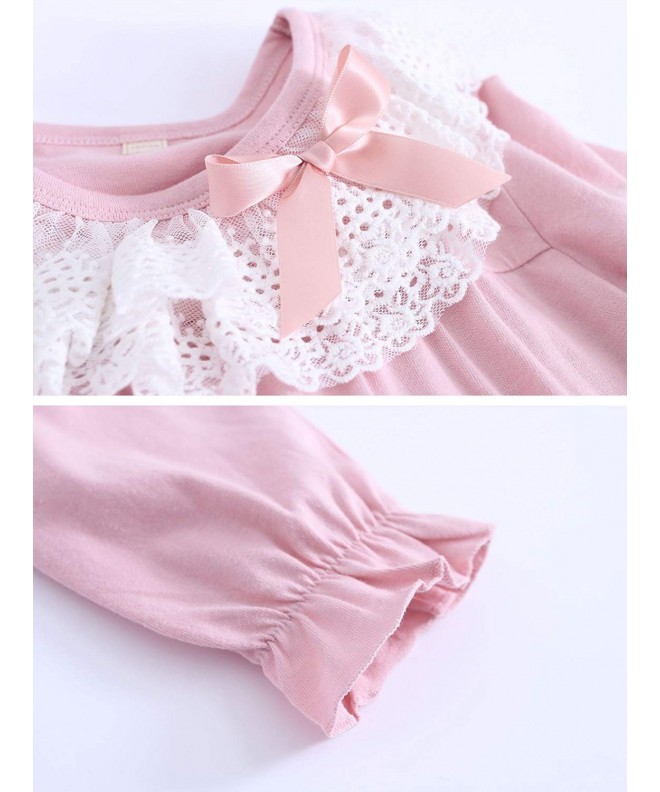 Girl's Lace Nightgowns Sleep Dress 100% Cotton Sleepwear for Girl ...