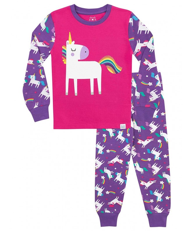 Girls' Pajamas Unicorn - Multicolored (Large Unicorn Print) - CL18K7NTDQ5