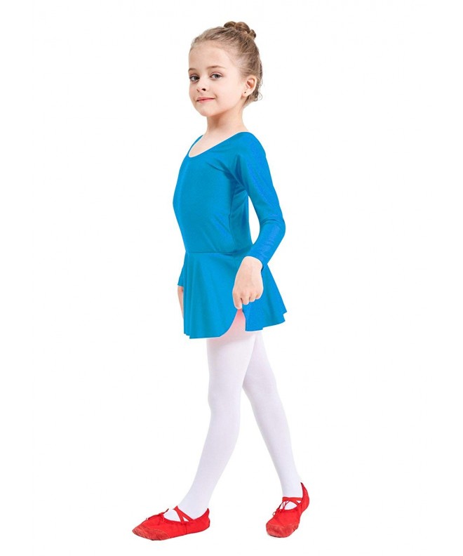 Girls' Spandex Long Sleeve Ballet Dress Toddler Dance Leotard - Blue ...