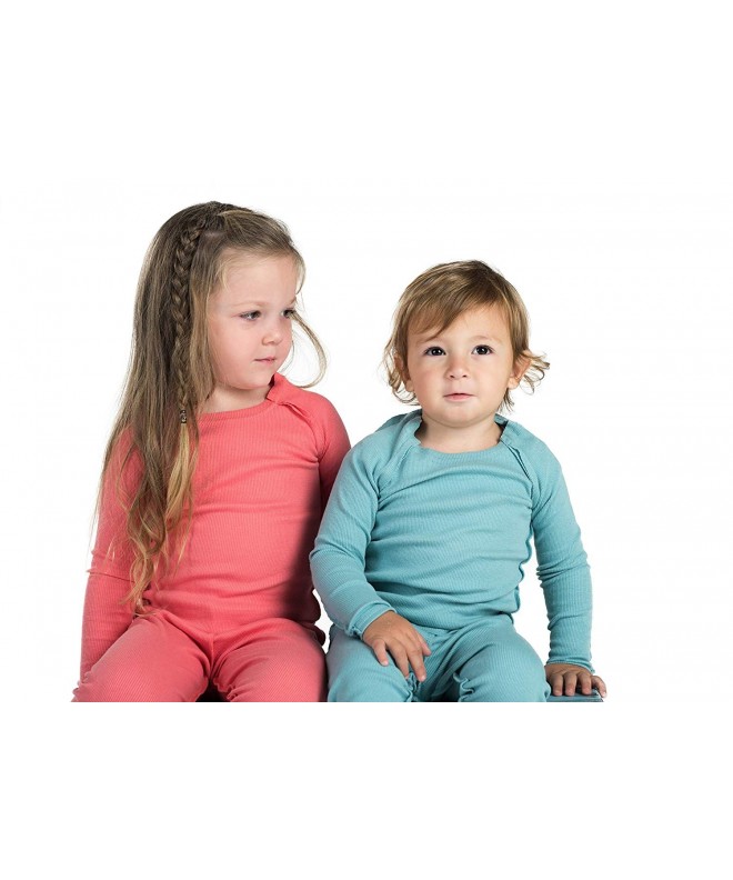 Ribbed Pajamas Kids Boy and Girl 100% Cotton Sleepwear - Coral ...