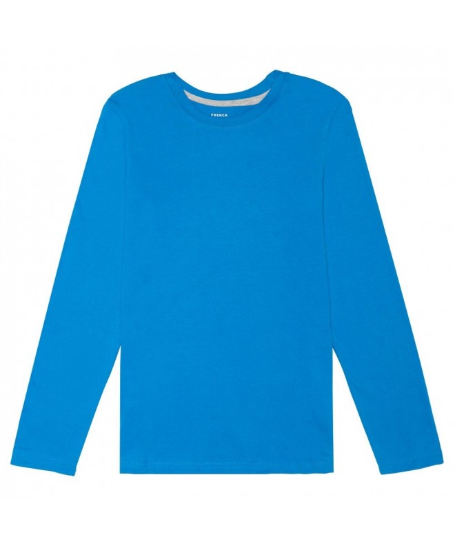 Boys' Long Sleeve Crewneck Tee - French Blue - C512HSHMWIR