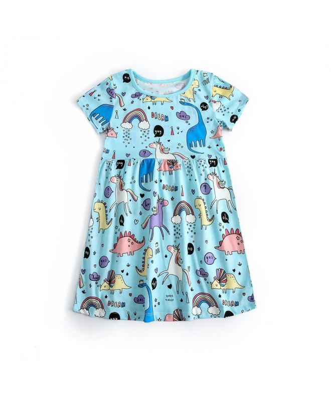 Baby Girls Summer Playwear Dress Cotton Cartoon Print Casual Skirt ...