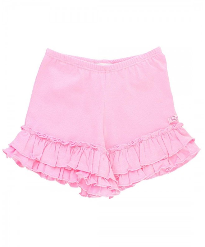 Little Girls Pull-On Flowy Knit Play Shorts w/Ruffle Trim - Pink ...