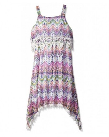 Speechless Girls Printed Crochet Dress