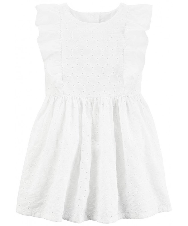 Little Girls' Striped Dress (Toddler/Kids) - White - CG186O9DGN2