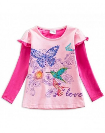 Kid Girl Flower Butterfly Short Sleeve T Shirt Tee S2111 for 2-6 Years ...