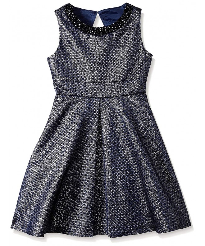 Rare Editions Girls Jacquard Dress