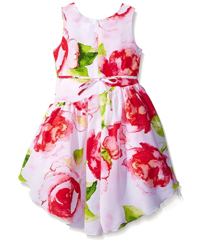 Girls' Floral Koshibo Asymmetrical Dress with High-Low Hemline ...