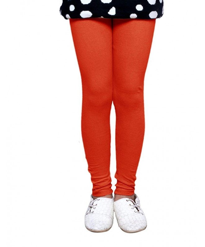 Indistar Girls Cotton Orange Legging_7 8