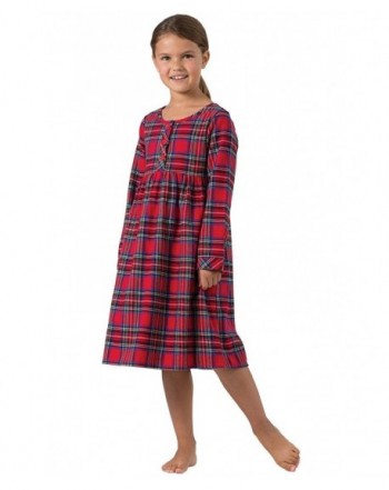 PajamaGram Girls Classic Flannel Nightgowns