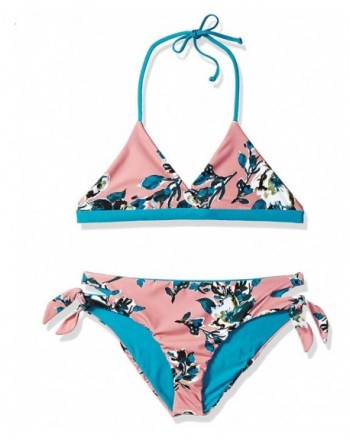 Big Girls' Reversible Bralette and Bikini Bottom Swimsuit Set - Pink ...