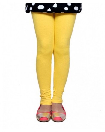 Indistar Girls Super Cotton Leggings_Yellow