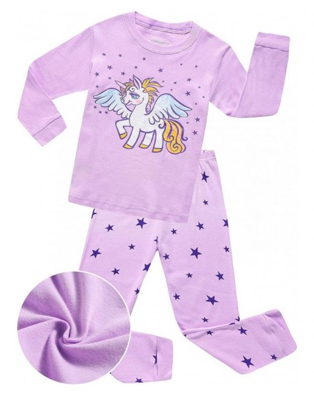 Girls Pajamas Sleepwear Clothes 100% Cotton PJS for Toddlers Children ...
