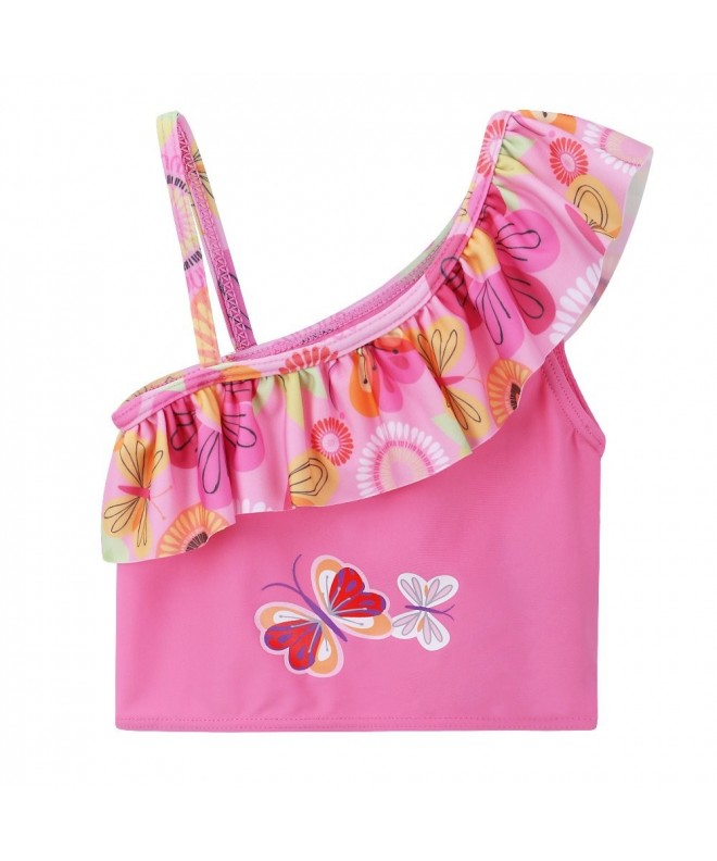 Little Girls Rash Guard Set Flower Tankini Swimsuit - Pink Flower ...