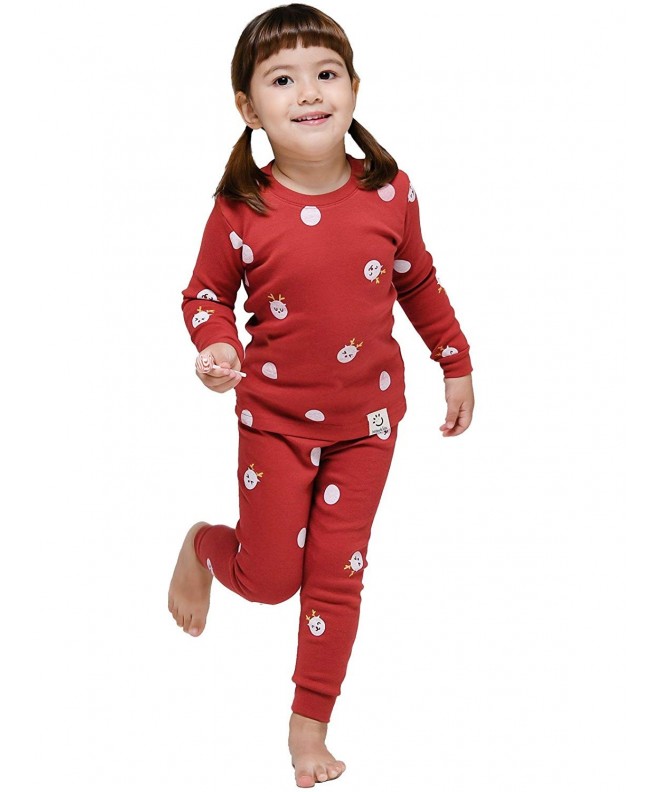 Little Boys Girls' Flying Reindeer Christmas Pjs Cotton Pajama Sets ...
