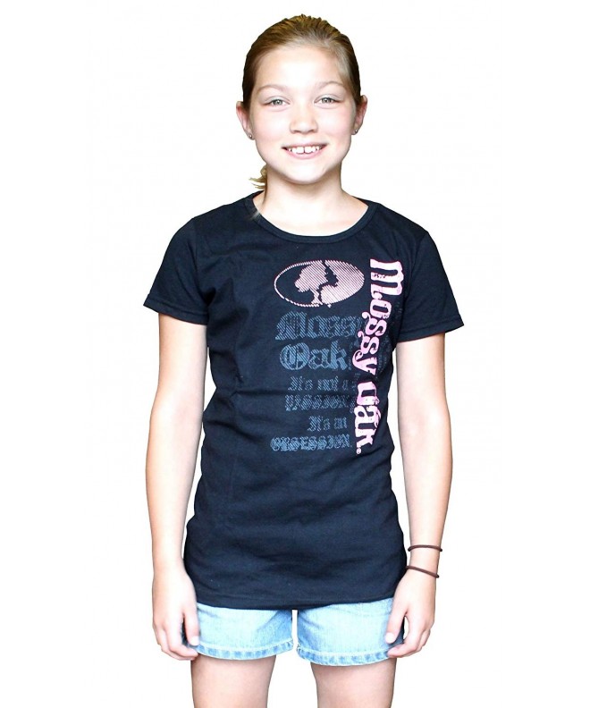 MOSSY Girls Black Pink T Shirt