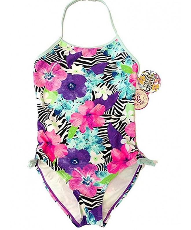 SO Purple Floral Piece Swimsuit