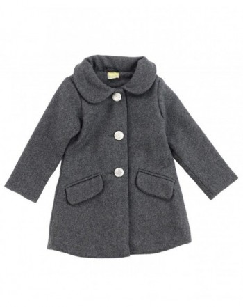 Toddlers and Girls (2-7/8) Cassandra Wool Blend Peter Pan Collar Trench ...