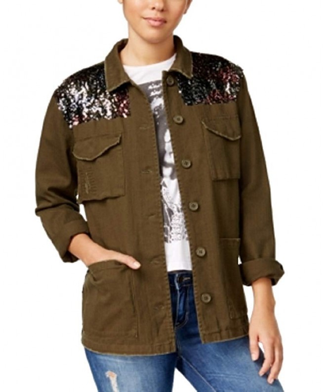 One Hart Juniors Sequin Trim Military