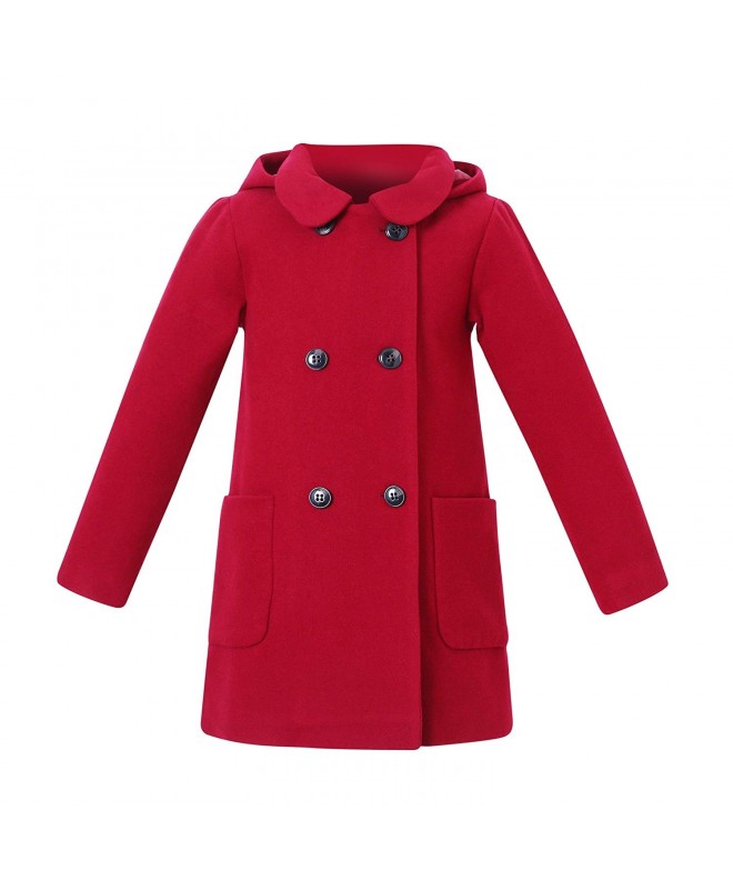 Girls' Wool Double-Breasted Jacket Sizes 1-10Y RH2517 - Cherry ...