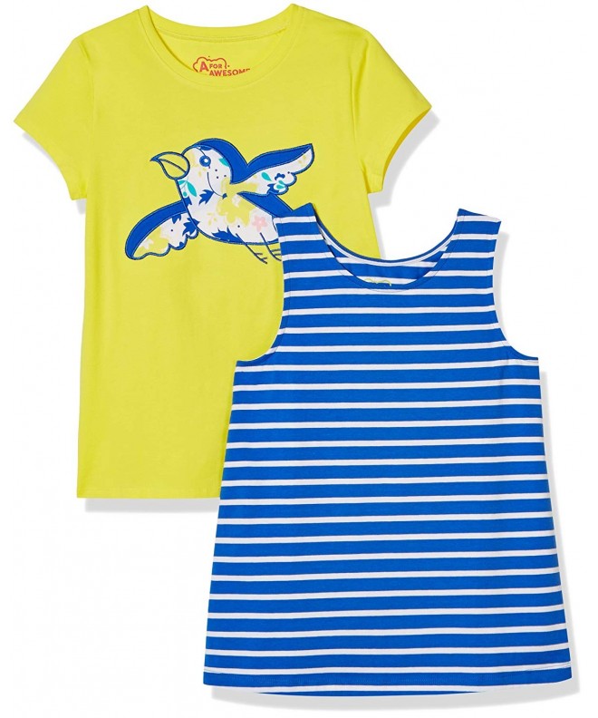 Awesome Girls 2 Pack Striped Embroidered