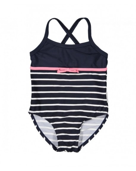 Striped Swimsuit with Bow (2-6YRS) - Dark Sapphire - CY18E0AARYY