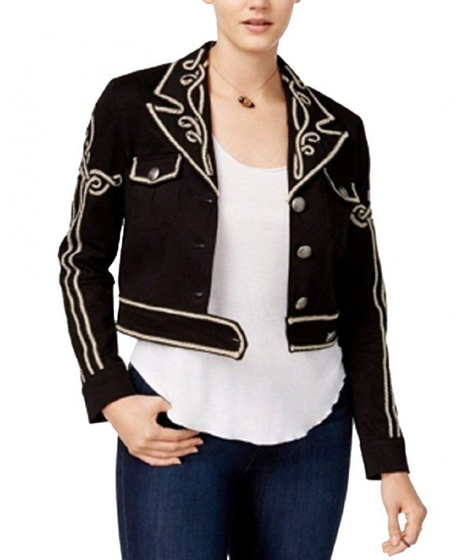 XOXO Juniors Embroidered Cropped Jacket
