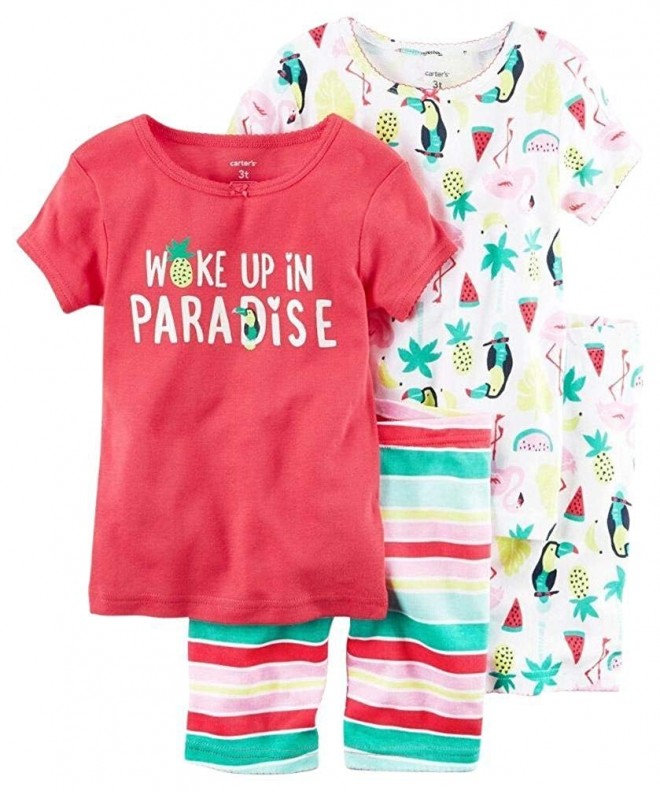 Girls' Toddler 4 Piece Cotton Sleepwear - Paradise - CV12O0V1Y36